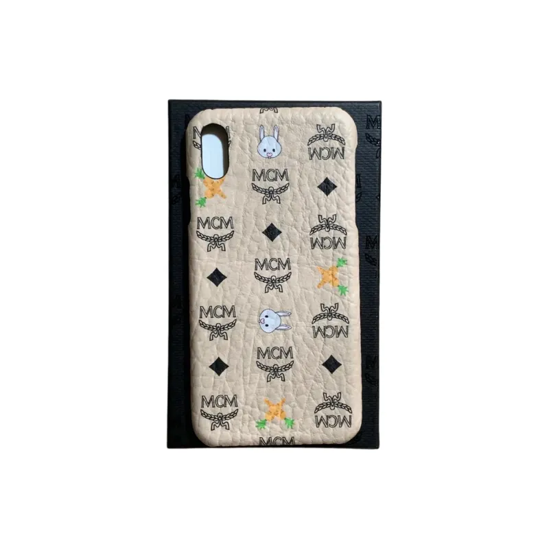 MCM Coated Canvas Material Rabbit Carrots Phone Cases Compatibility With IPhone XS Max Cute Style-1