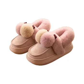 Xiang Ning Pai Cute And Playful Thickened Warm Fuzzy Cotton Slippers With Soft And Plush Design For Home Comfort