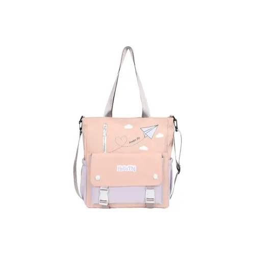 Worm's Home Composite Cloth Shoulder Bag Women's Purple/Pink/Ecru