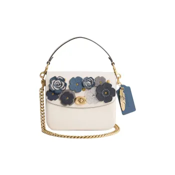 COACH Cassie Polished Pebbled Leather Handbag Shoulder Bag Crossbody Bag Small Size Women's Chalk White