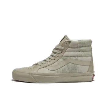Vans Sk8 Hi Anti Slip Wear Resistant High Top Skateboard Shoes Unisex Beige