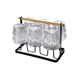 Transparent Glacier Cup Short Style 6 Pack+Black Cup Holder