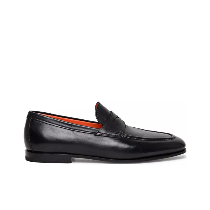 Santoni Leather Penny Loafers-1