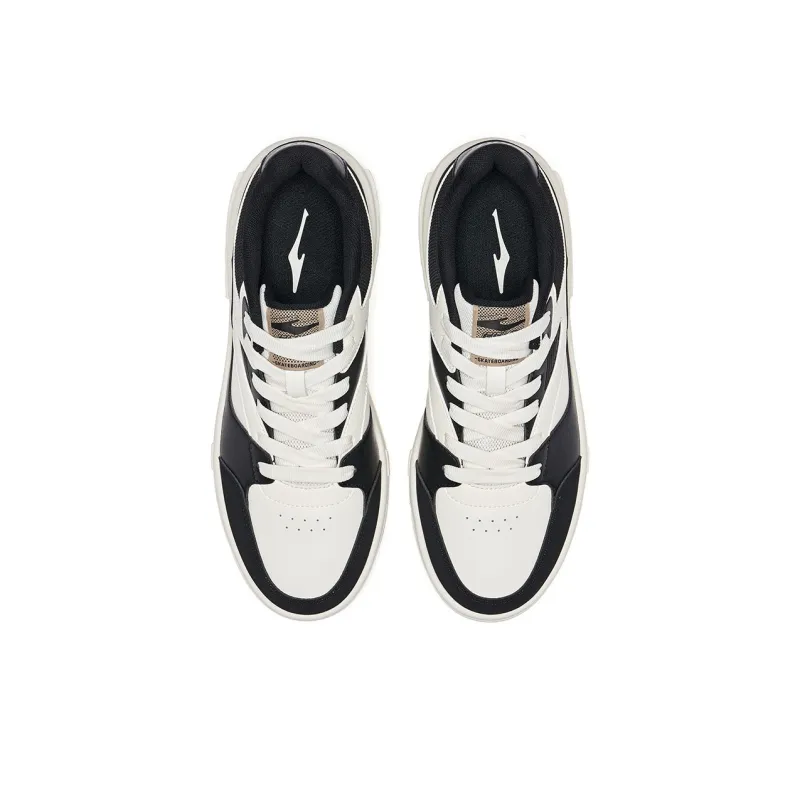 Erke Wear resistant And Lightweight Low Top Skateboard Shoes Men's White Black-3