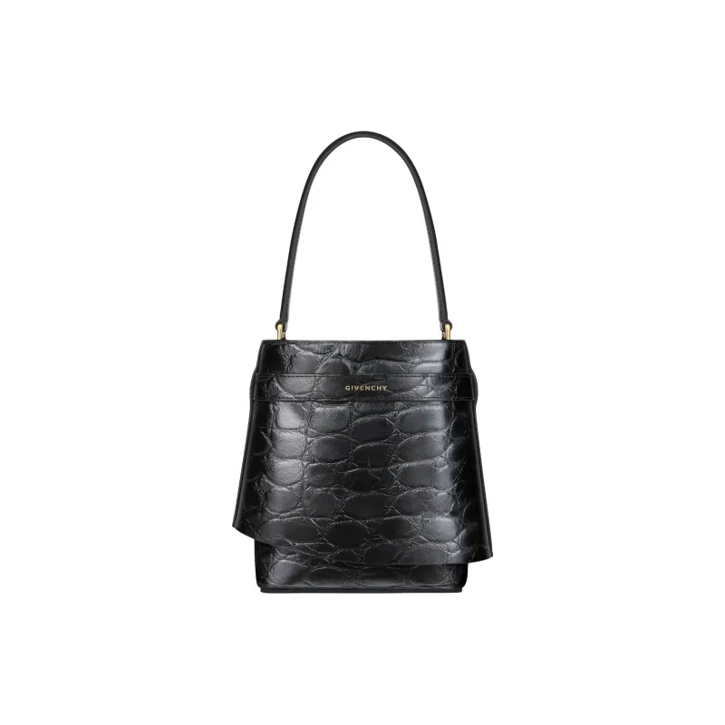 Givenchy Shark Lock Calfskin Bucket Bag, Shoulder Bag, Crossbody Bag, Handbag Regular Women's Black-3