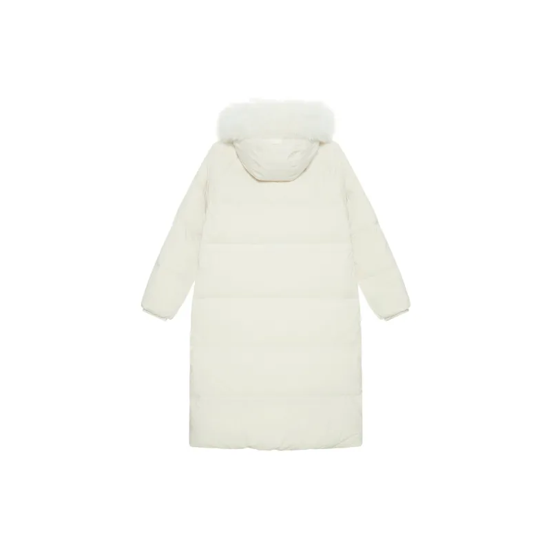 MLB Basic Collection Basic Boston Red Sox Down Jacket Women's Dark Cream-1