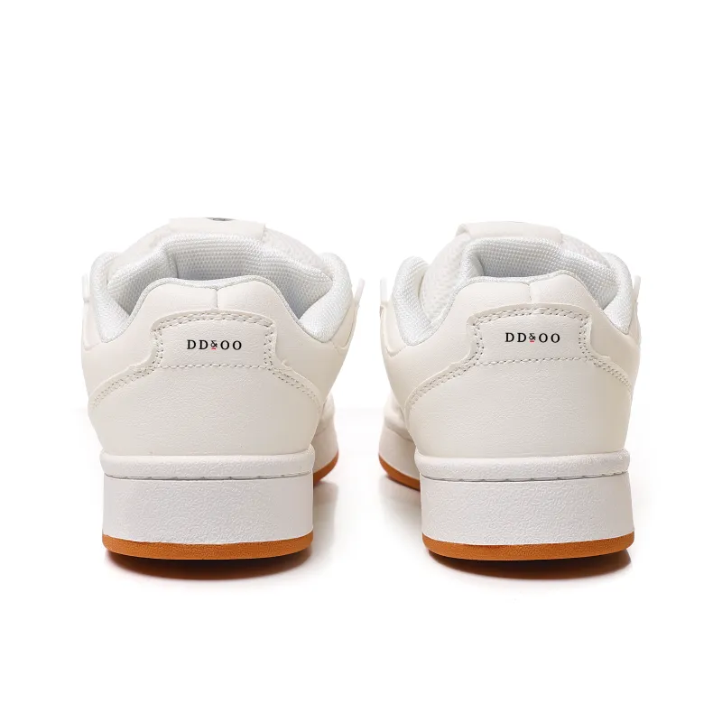 DD&OO Warm Wear-Resistant Lightweight Breathable Low-Top Skateboard Shoes Unisex White-10