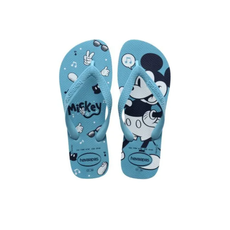 Disney x Havaianas Rubber Sole Abrasion Resistant Flip Flops Men's Blue-4