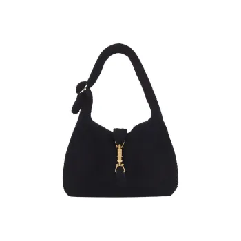 GUCCI Jackie 1961 Shearling Crescent Bag Shoulder Bag Handbag Shoulder Bag Women's Black
