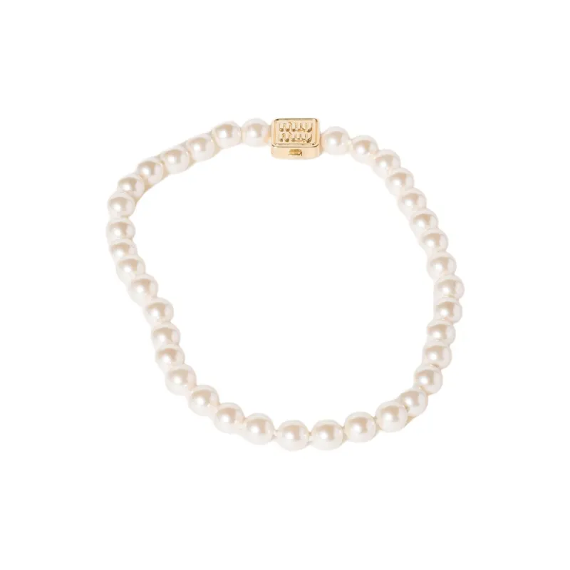 MIU MIU Synthetic Pearl Necklaces Women's Cream-0