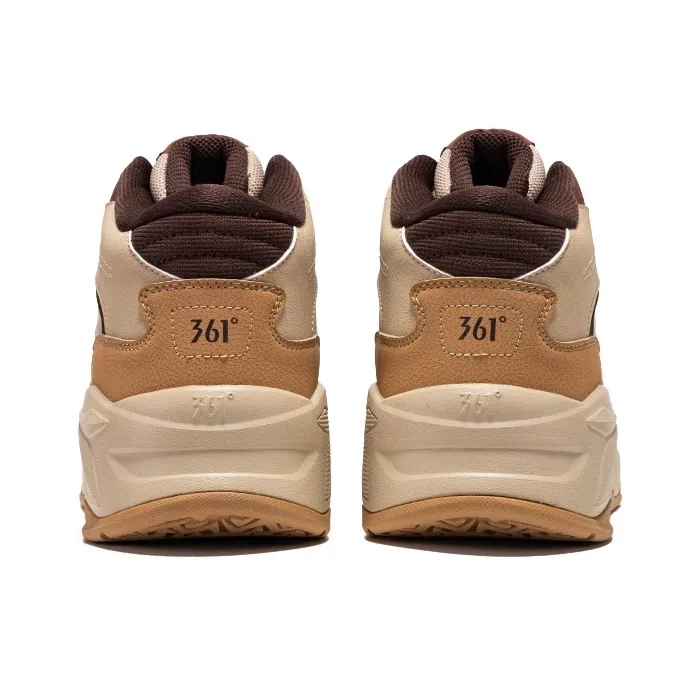 361° Anti Slip Wear Resistant High Top Casual Shoes Men's Apricot Tea Brown-4