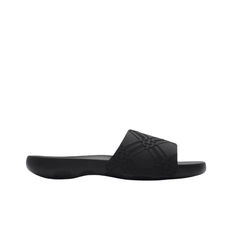 Burberry Rubber Sole Slip Resistant Slide Slippers Men's Black-1