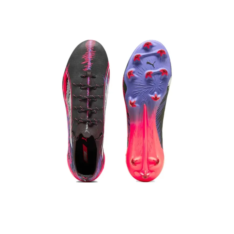 PUMA ULTRA Anti Slip Wear Resistant Soccer Shoes Men's Black Red Purple-2