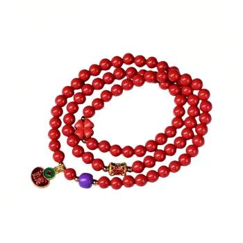 Stone On The Line Reconstructed Cinnabar Bracelets Unisex