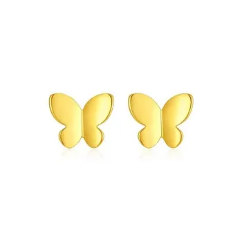 CHINA GOLD 18K Gold Stud Earrings Women's