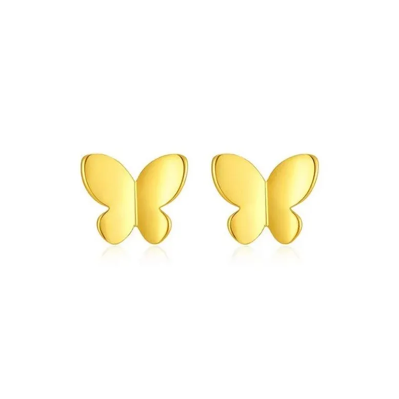 CHINA GOLD 18K Gold Stud Earrings Women's-0