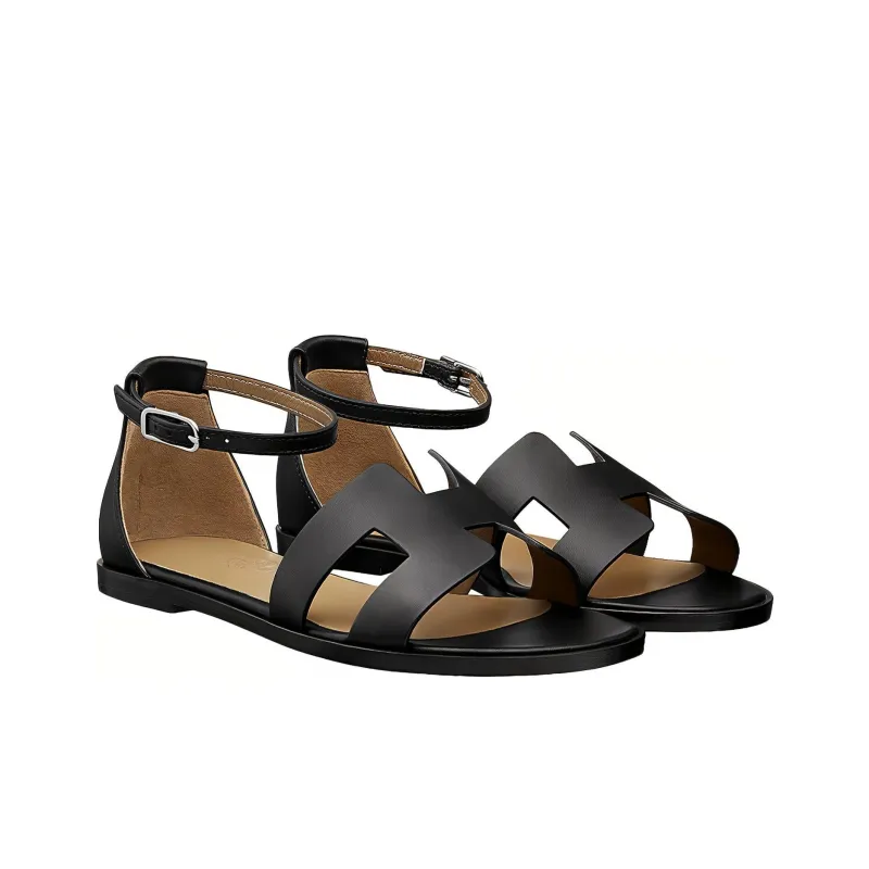 HERMES Santorini Strap Sandals Women's Black-2