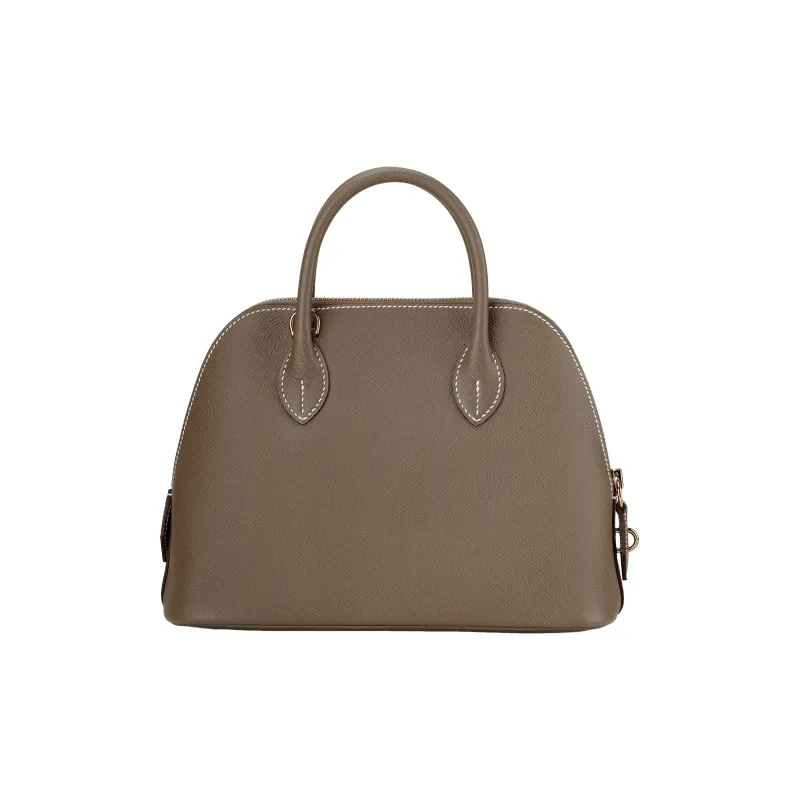 HERMES Bolide Epsom Calfskin Bowling Bag, Shoulder Bag, Crossbody Bag, Handbag Unisex 18 Etoupe Elephant Gray-5