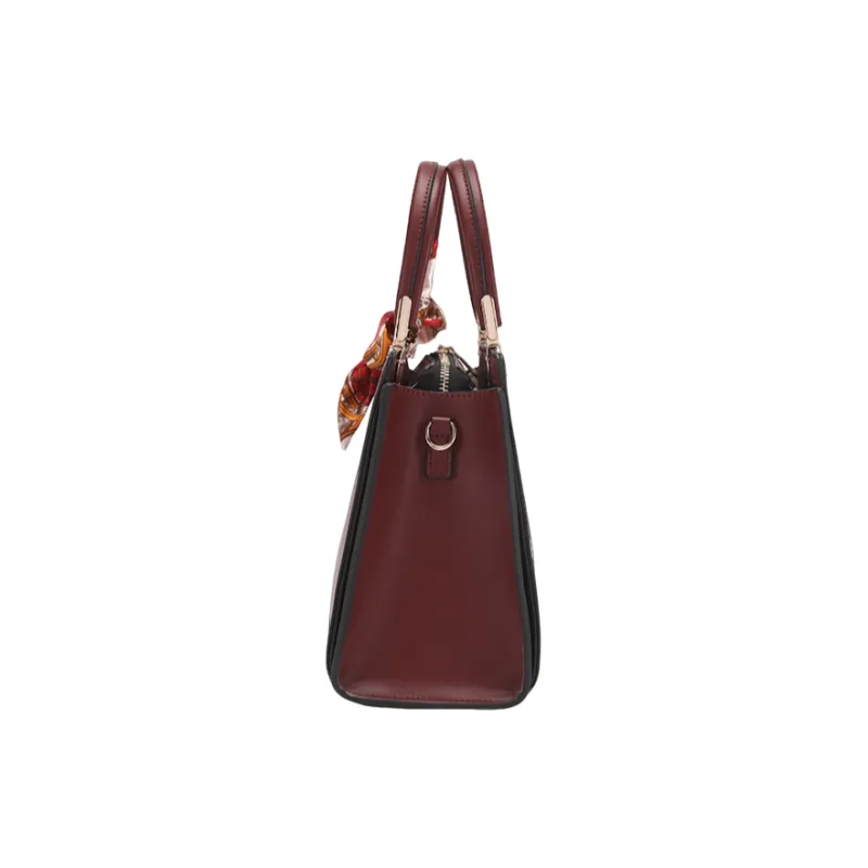 PAYOT Microfiber Synthetic Leather Wedding Bag One Shoulder Crossbody Regular Women's Burgundy/Ecru-2