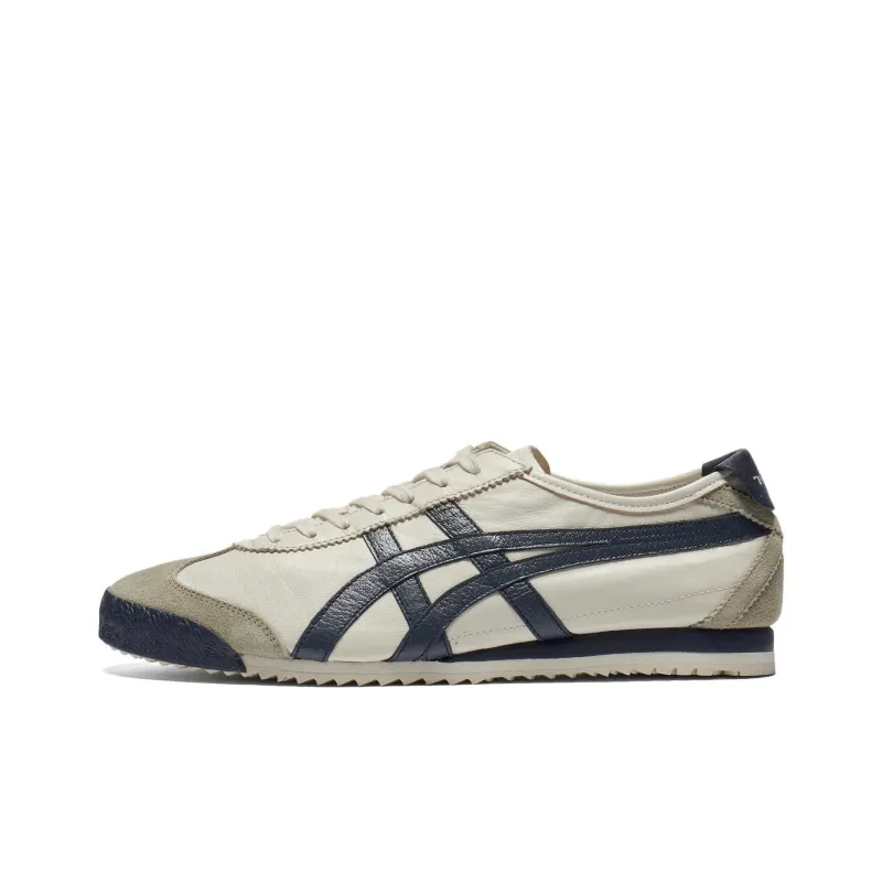 Onitsuka Tiger MEXICO 66 Anti Slip Wear Resistant Low Top Casual Shoes Unisex Beige Blue-0