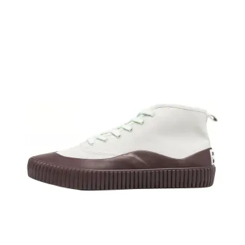 Maison Kitsune Bold Sole Mid Top Skateboard Shoes Men's White