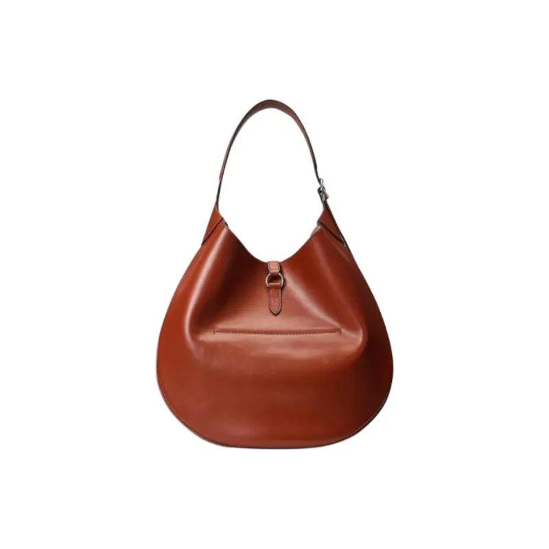 Polo Ralph Lauren Polo ID Calfskin Handbag Shoulder Bag Large Size Women's Brown-2