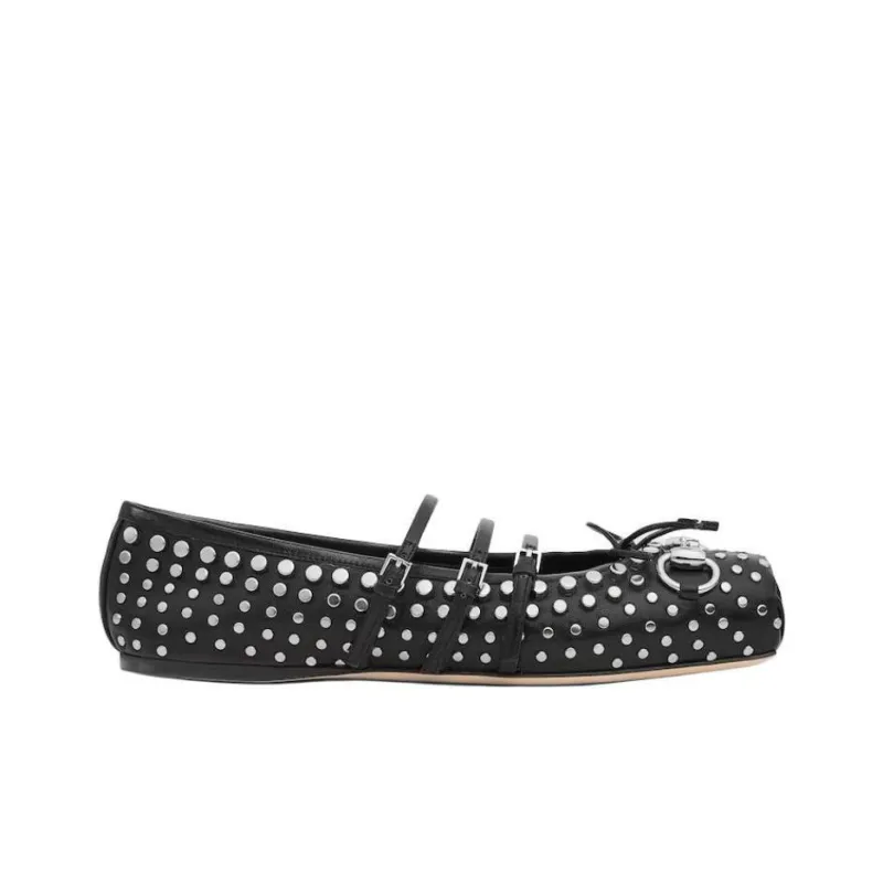 GUCCI Horsebit Casual Single Shoes Women's Black-1
