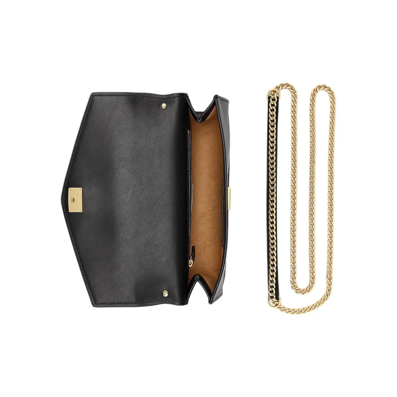 Polo Ralph Lauren Leather Crossbody Bag, Shoulder Bag Women's Black-3
