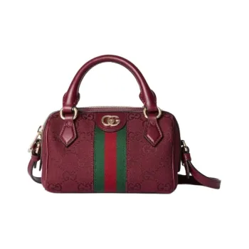 GUCCI Canvas Handbag Extra Mini Unisex Red