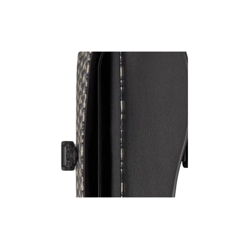 DIOR Oblique Print With Grain Cow Leather Clutch Men's Black/Beige-8