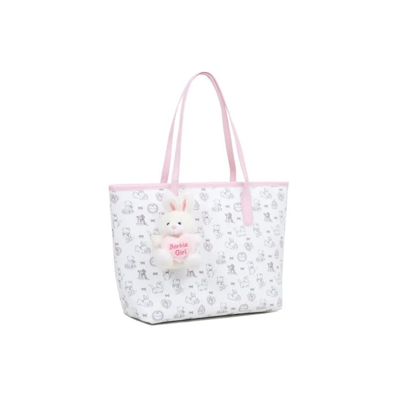 Versman PU Matte Tote Bag Shopping Bag Shoulder Bag Women's Pink White-1
