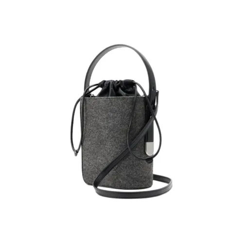 TAD FAB Wool Bucket Bags Handbags Medium Size Unisex Felt Grey