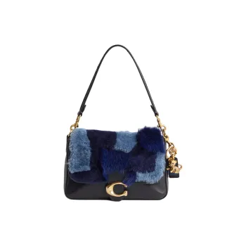 COACH Soft Tabby Smooth Leather Portable Crossbody Bag Shoulder Bag Large Size Women's Brass & Black