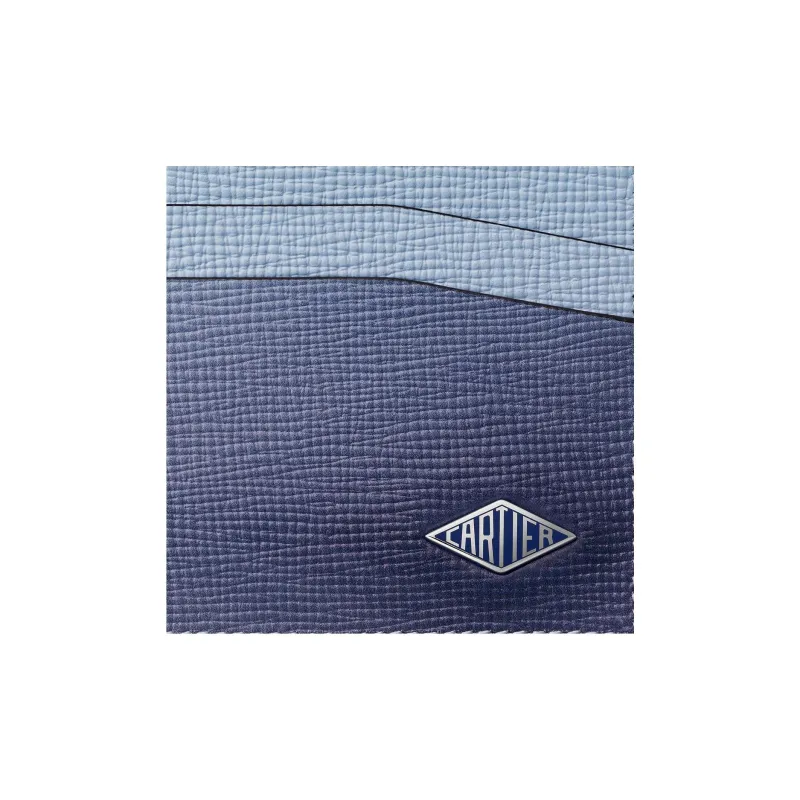 CARTIER Calfskin Card Holder Men's Dark Blue Cloud Gray-3