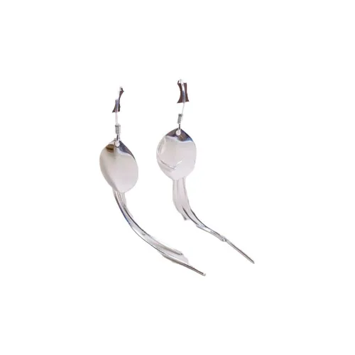 Stone Edge Poly Foot Silver 990 Sterling Silver Drop Earrings Women's