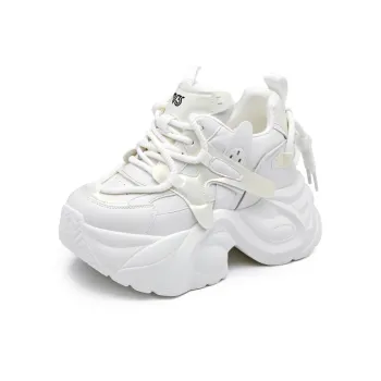 Shoe Cabinet Floral Language Cushioning Wear-Resistant Low-Top Chunky Sneakers Women's