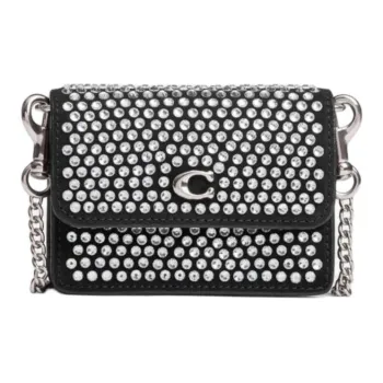 COACH Calfskin Card Holder Women's Black