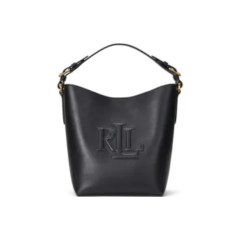 LAUREN RALPH LAUREN Grain Leather Portable Crossbody Bag, Shoulder Bag Trumpets Women's Black