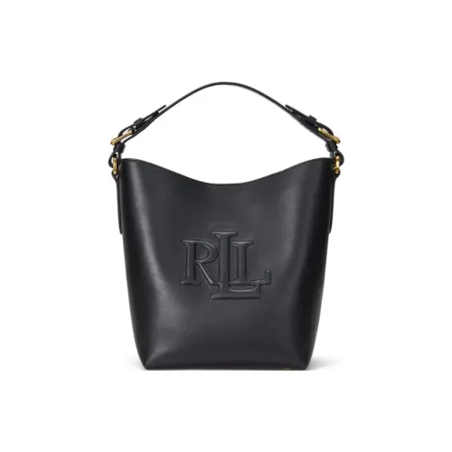 LAUREN RALPH LAUREN Grained Leather Portable Crossbody Bag Shoulder Bag Small Size Women's Black