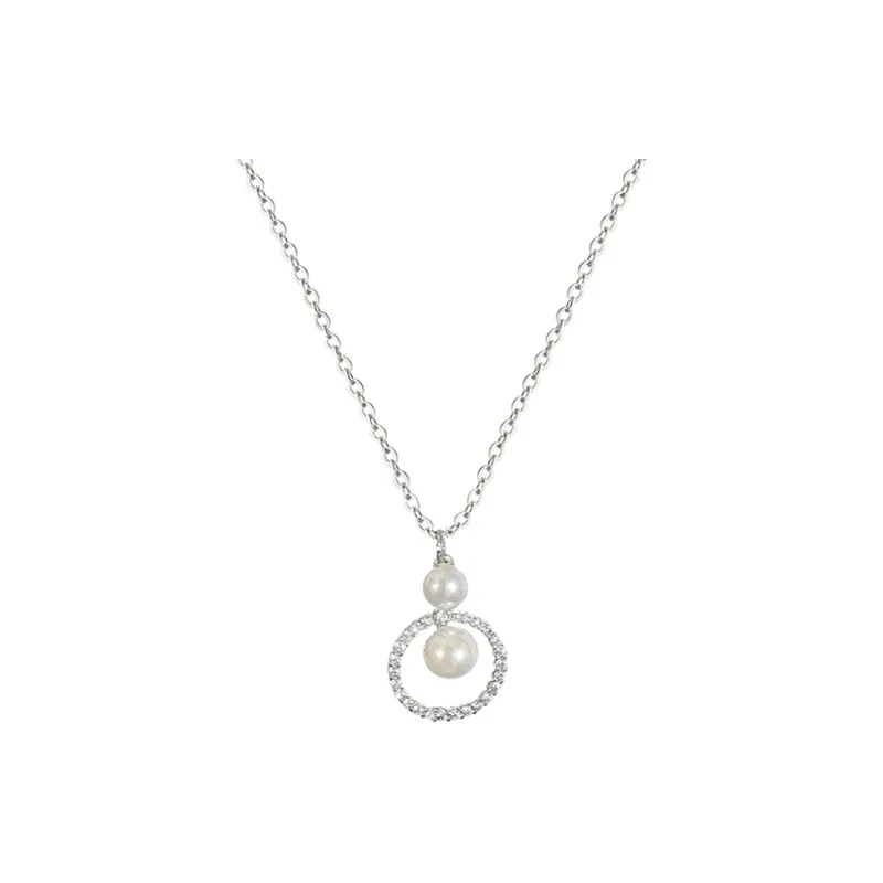 NATURALLYJOJO Imitation Pearl Copper Necklaces Women's Gold/Silver-5