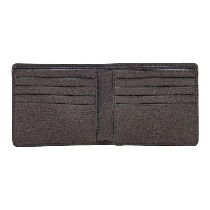 Valentino Calfskin Wallet Men's Dark Brown-5