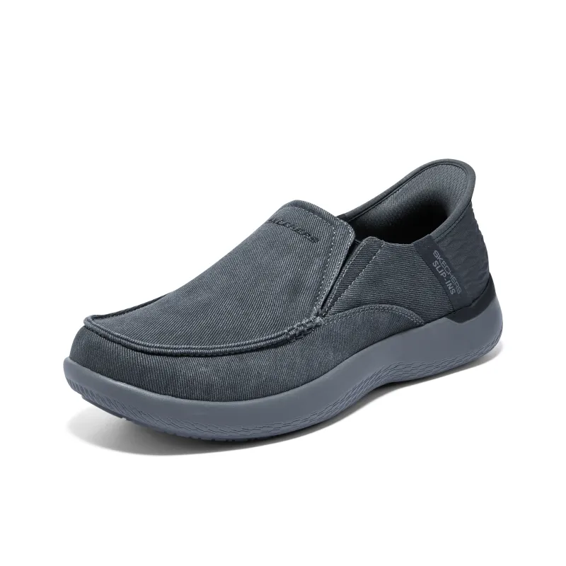 Skechers Slip Ins Casual Shoes Men Low Top Charcoal Gray-2