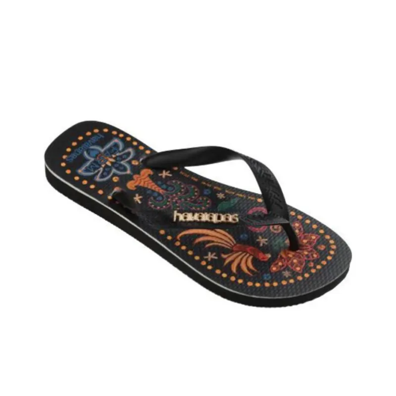 FARM RIO x Havaianas Abrasion-Resistant Flip Flops Women's Black-2