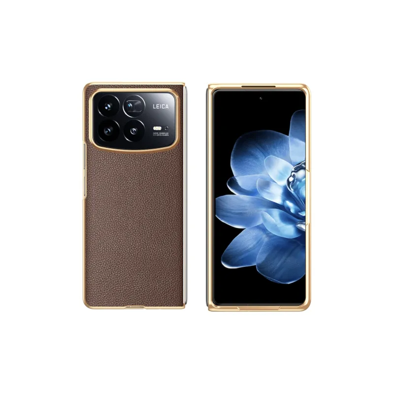 ZHUOJI Vegan Leather Material Foldable Display Leather Litchi Grain Phone Case Compatible With Xiaomi MixFold 3-6