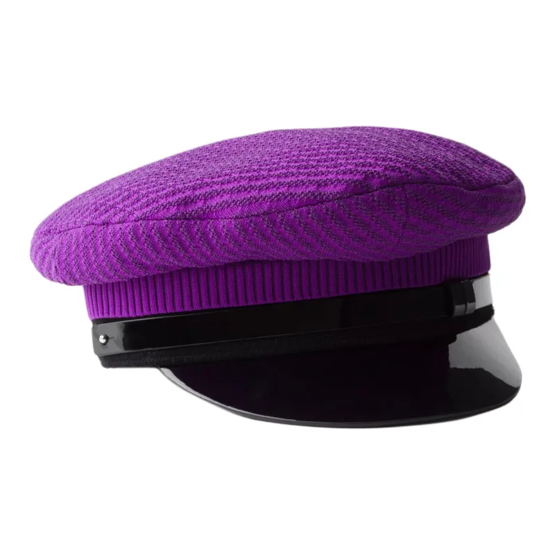 PRADA Patent Leather Berets Men's Purple-1