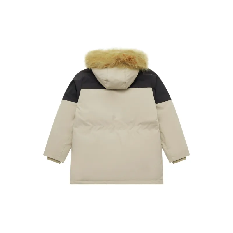 New Balance Mid Length Parka Hooded Duck Down Jacket Men's Khaki-1