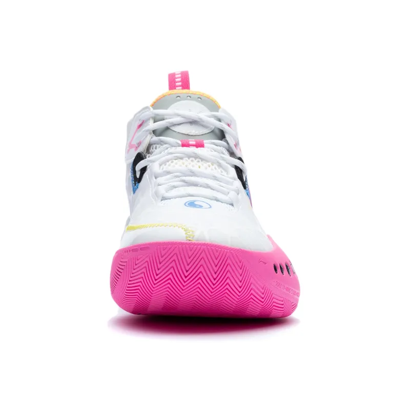 LiNing Wade Shadow 3 Cushioning Breathable Low Top Basketball Shoes Men's White Pink-5