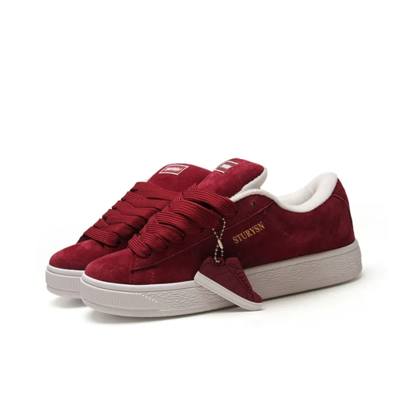 STUR YSN Low Top Skateboard Shoes Women's Burgundy-1