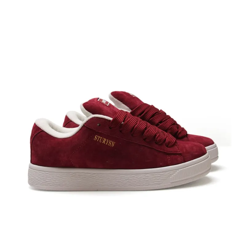 STUR YSN Low Top Skateboard Shoes Women's Burgundy-3