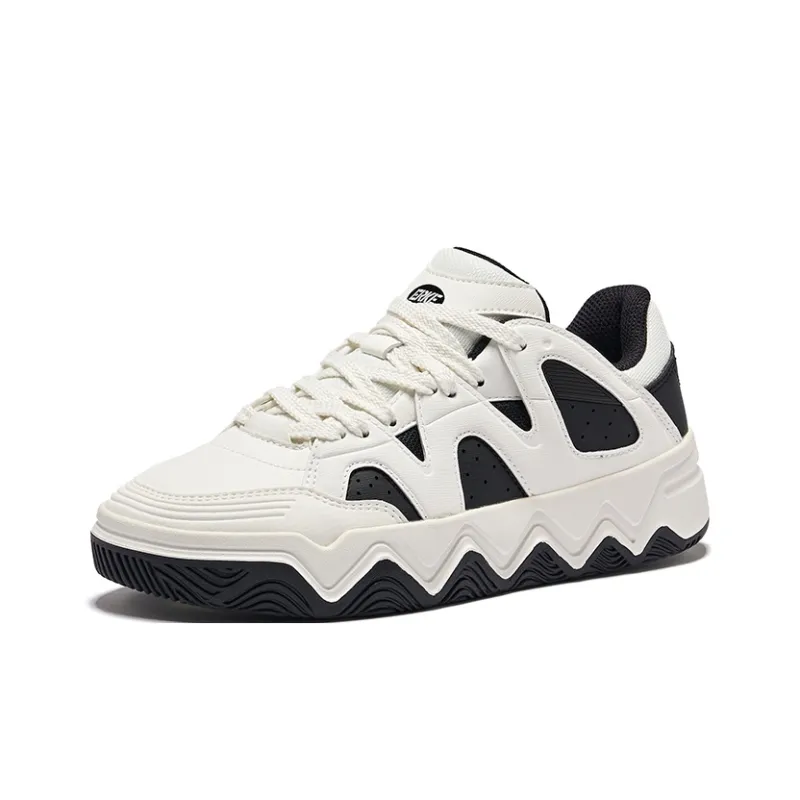 Erke Wander 2.0 Wear-Resistant Slip-Resistant Low-Top Skateboard Shoes Women's Microcrystal White/Jet Black-2